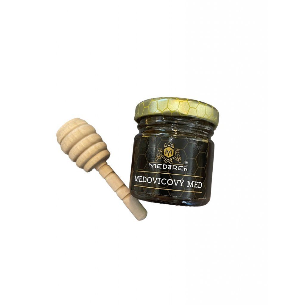 Medovicový mini med 50g + drevená palička "mini"